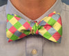 Pastel Checker Bow Tie